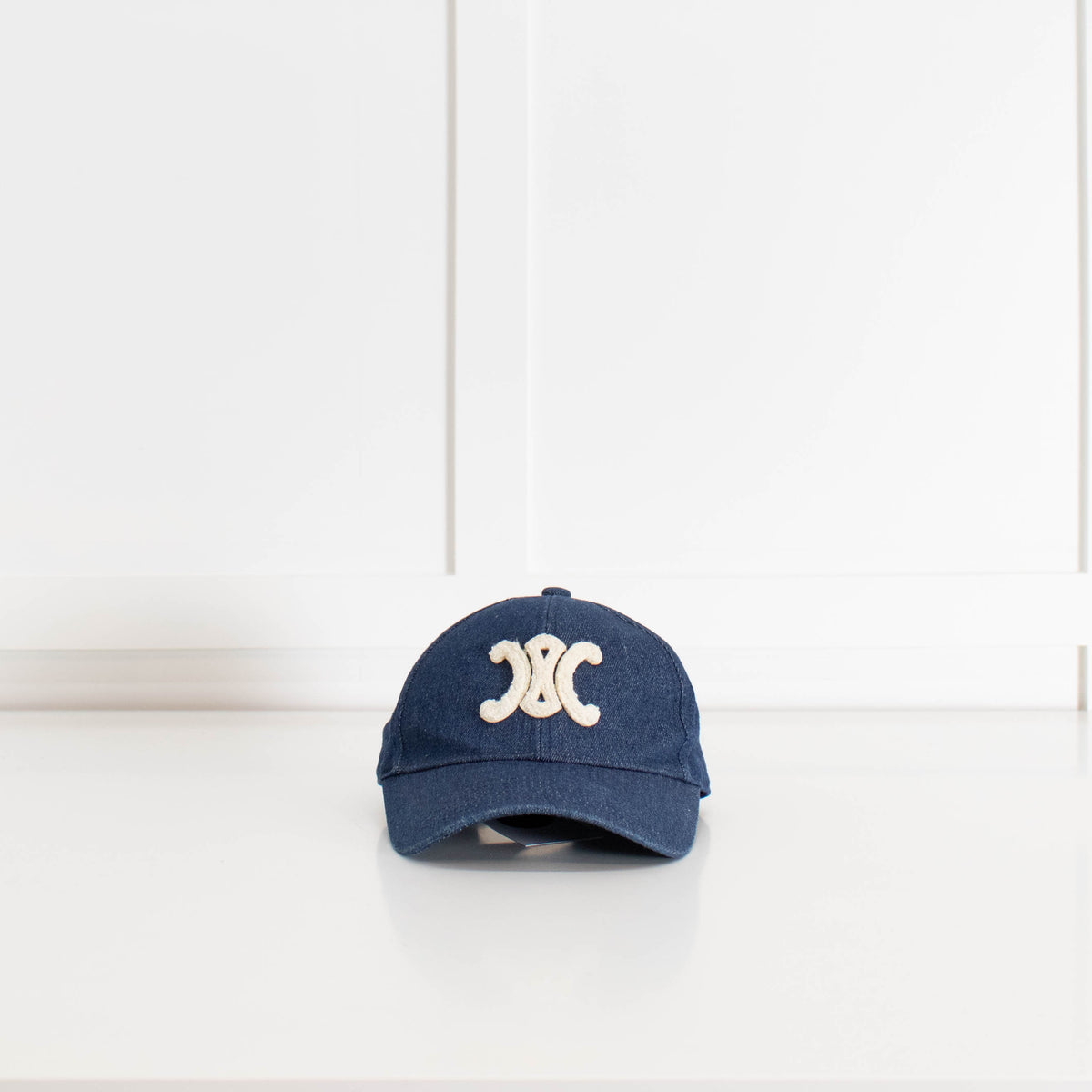 Celine Blue Denim Triomphe Baseball Cap