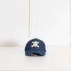 Celine Blue Denim Triomphe Baseball Cap