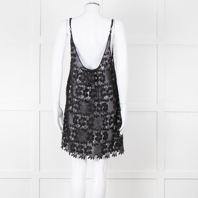Melissa Odabash Black Crochet Strappy Beach Dress