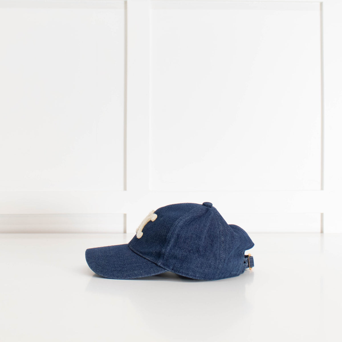 Celine Blue Denim Triomphe Baseball Cap