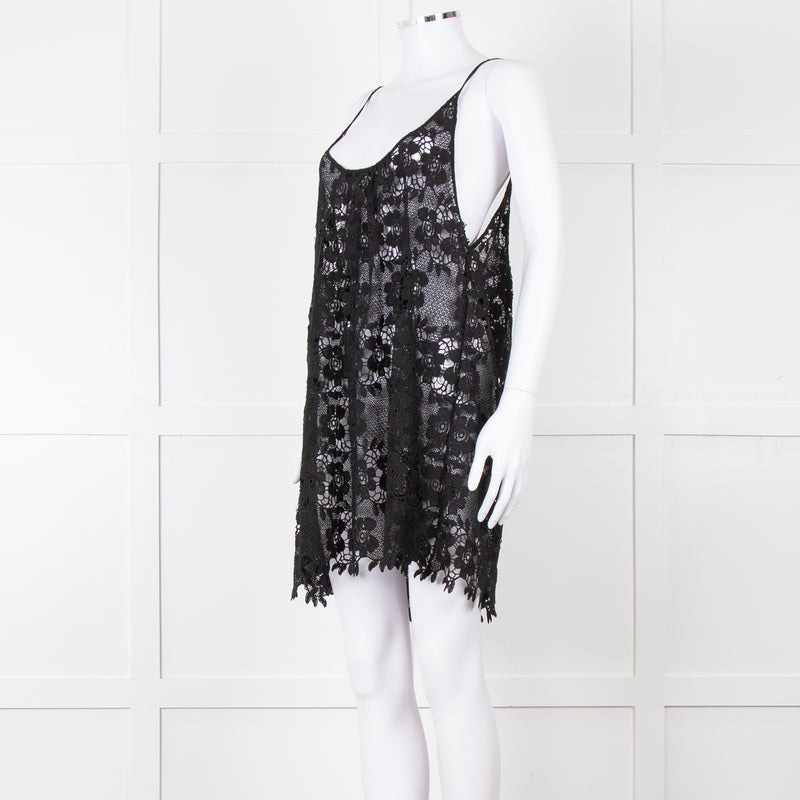 Melissa Odabash Black Crochet Strappy Beach Dress