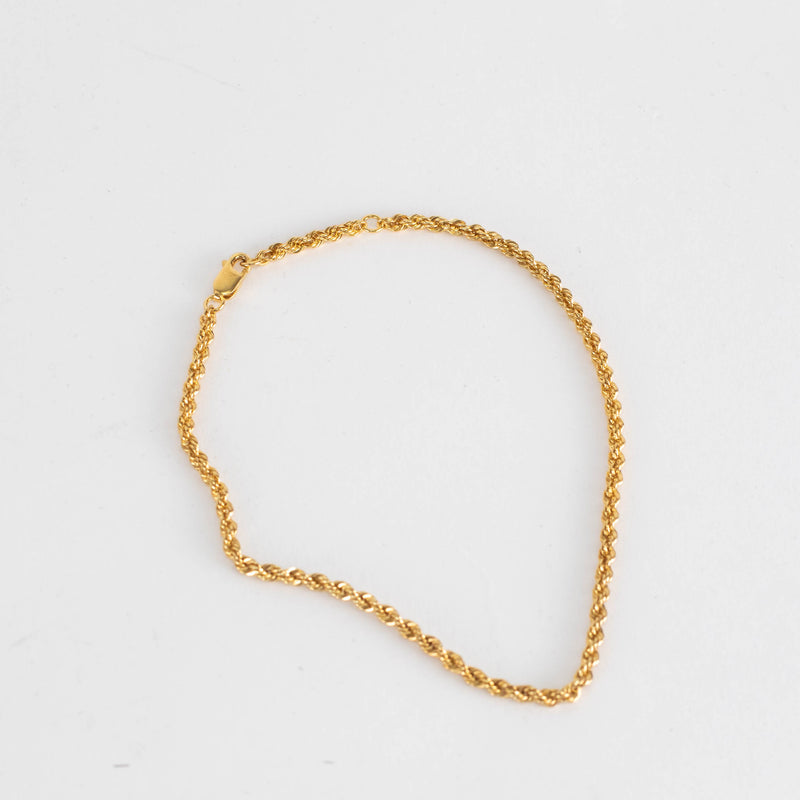 Otiumberg Gold Plated Delicate Rope Chain Anklet