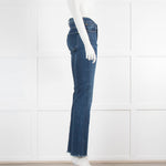 7 For All Mankind Blue Raw Hem Flared Jeans