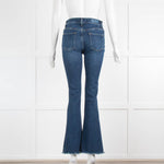 7 For All Mankind Blue Raw Hem Flared Jeans