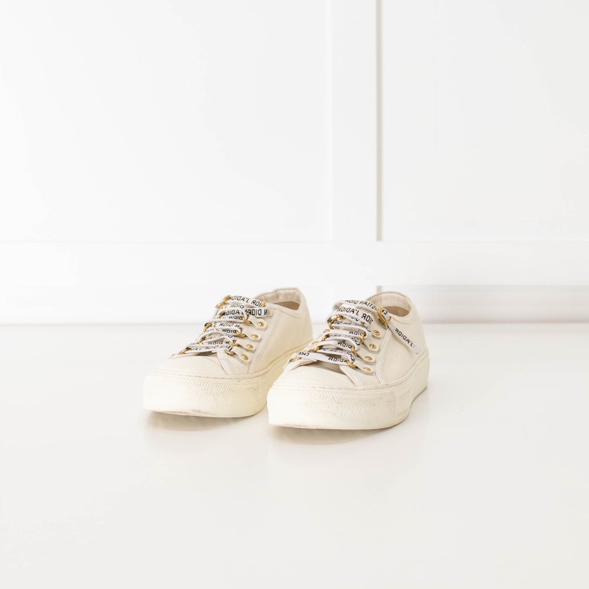 Christian Dior Cream  Canvas Walk'N'Dior Trainers