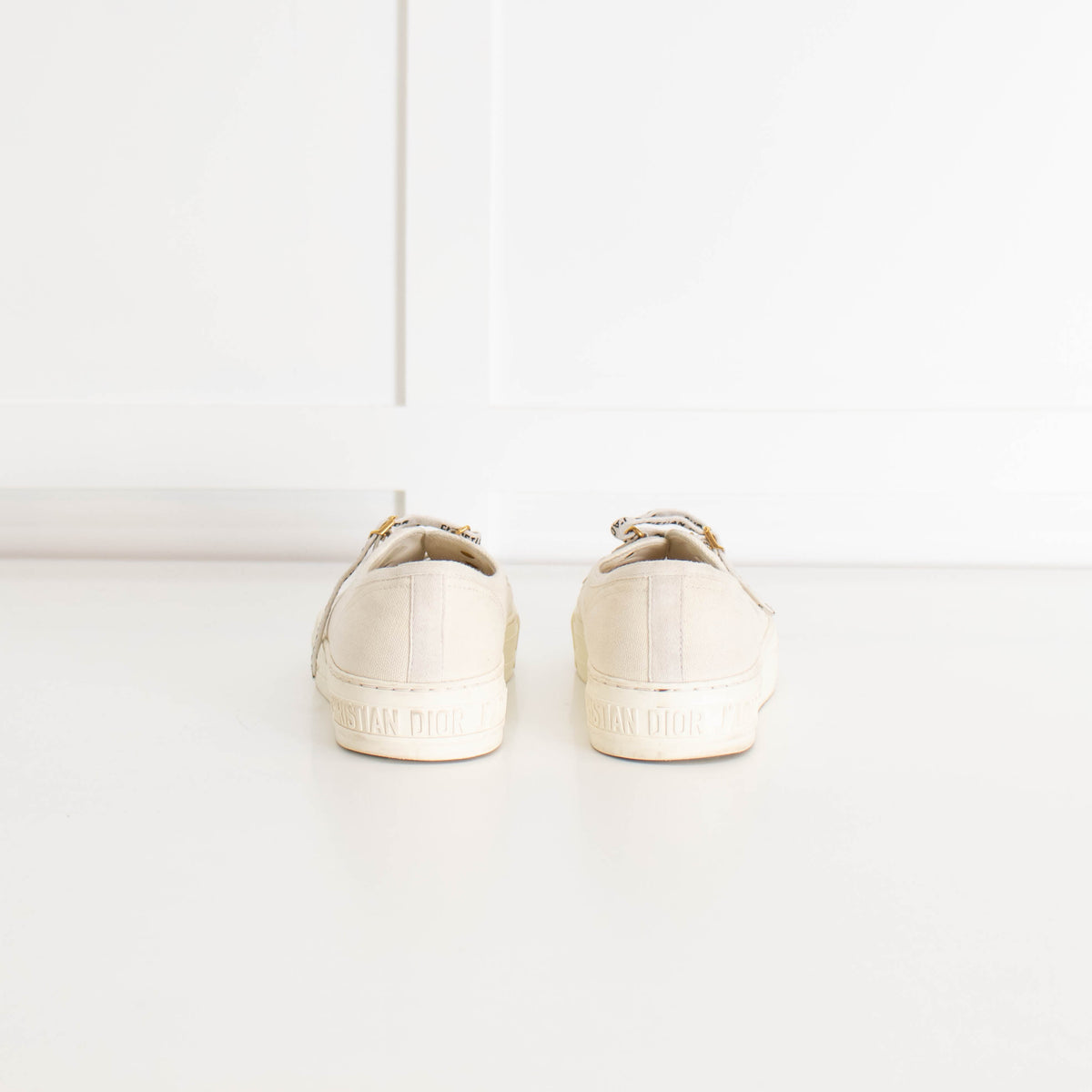 Christian Dior Cream  Canvas Walk'N'Dior Trainers