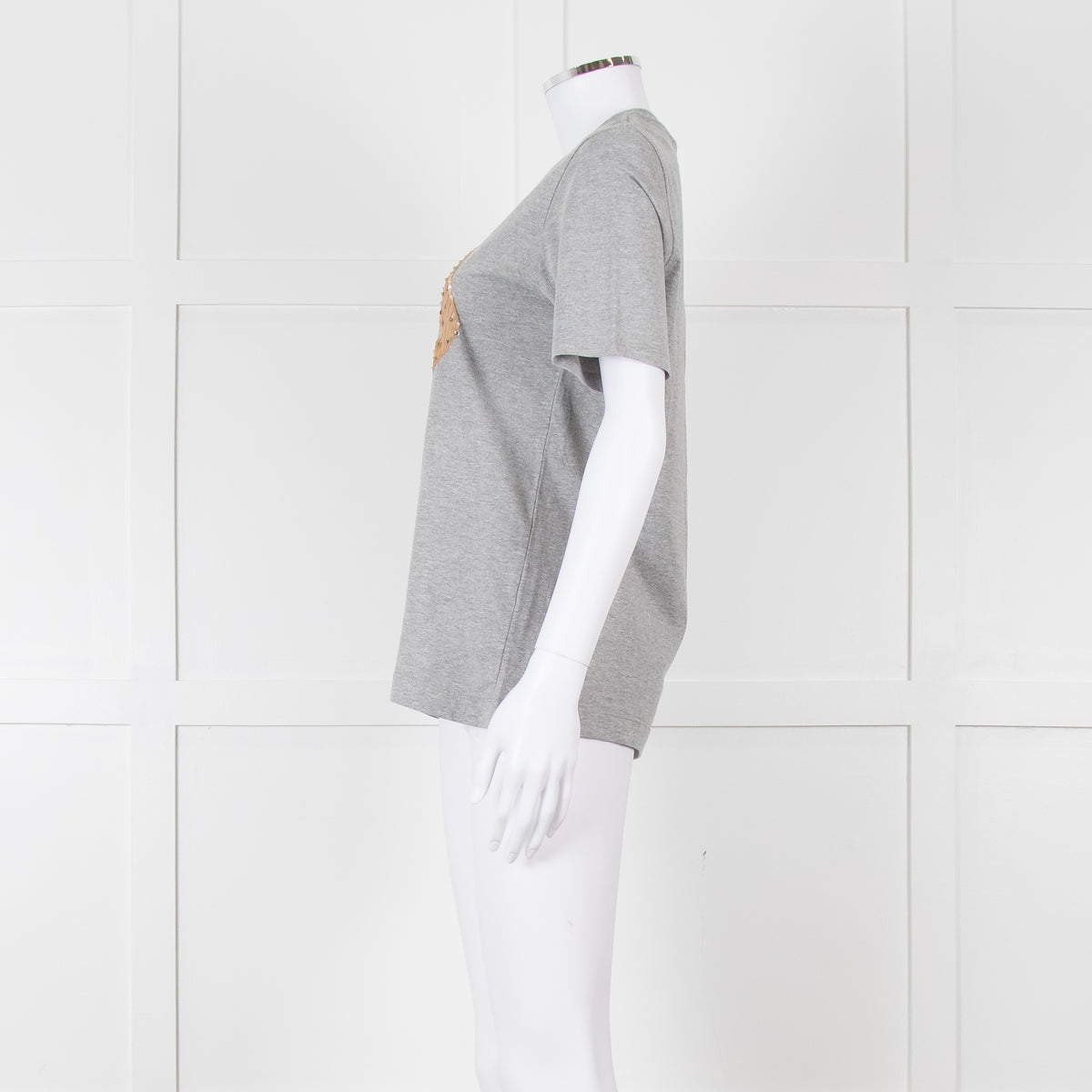 Markus Lupfer Grey Diamante Lips T Shirt