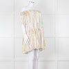 Sundress White Elaticated Off Shoulder Mini Dress with Gold Sequins