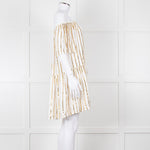 Sundress White Elaticated Off Shoulder Mini Dress with Gold Sequins