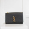 Saint Laurent Black Kate Medium Envelope Bag in Grained Leather