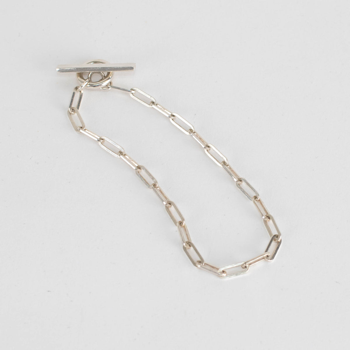 Otimberg T bar Signature Chain Link Silver Bracelet