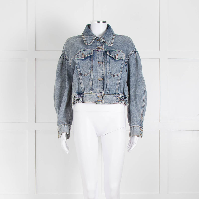 BA & SH Blue Acid Wash Cropped Jacket