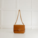 Tory Burch Moose Brown Britten Small Adjustable Strap Bag