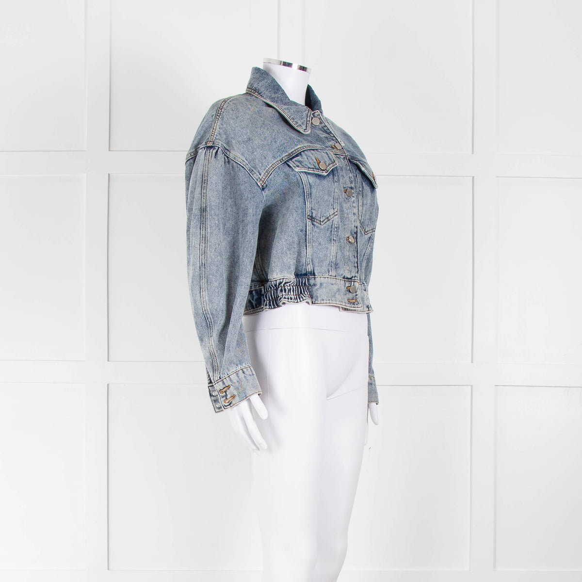 BA & SH Blue Acid Wash Cropped Jacket