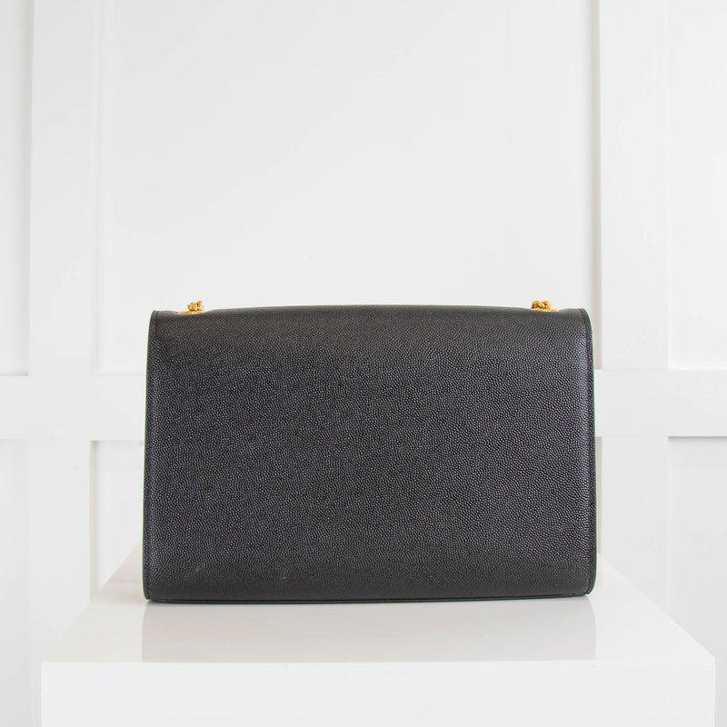 Saint Laurent Black Kate Medium Envelope Bag in Grained Leather