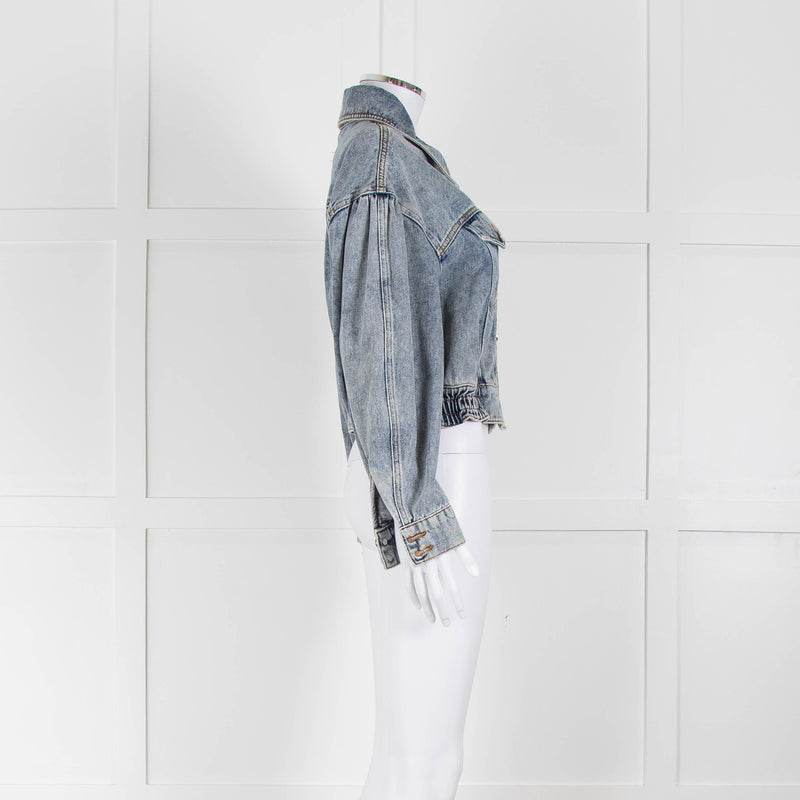 BA & SH Blue Acid Wash Cropped Jacket