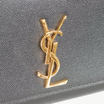 Saint Laurent Black Kate Medium Envelope Bag in Grained Leather