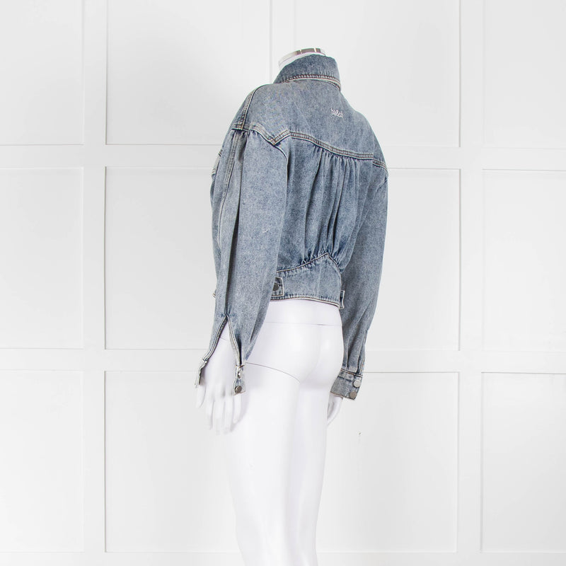 BA & SH Blue Acid Wash Cropped Jacket