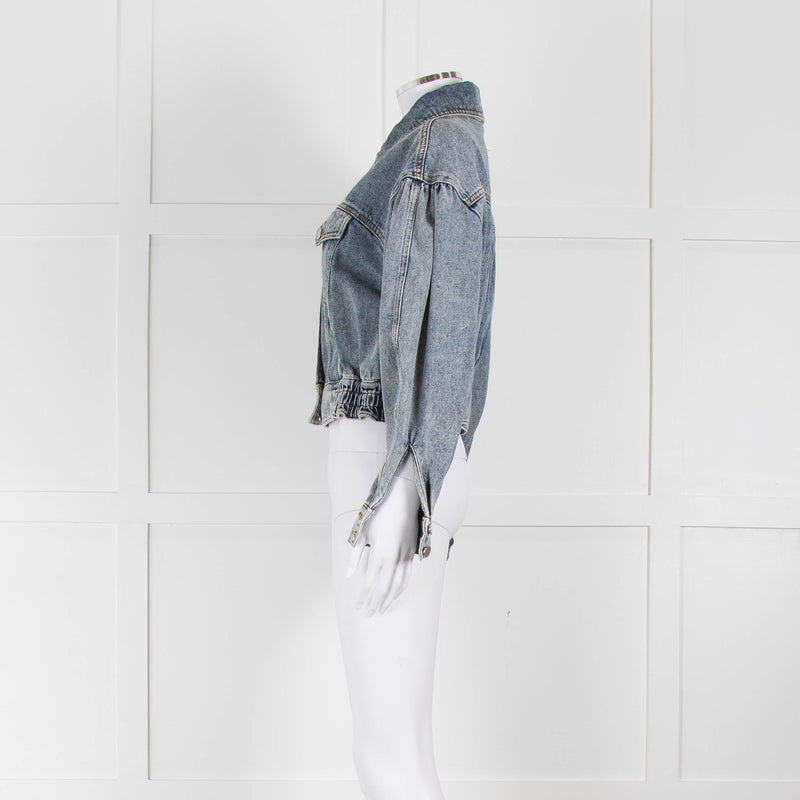BA & SH Blue Acid Wash Cropped Jacket