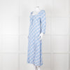 Rixo Blue Check Giselle Midi Dress