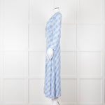 Rixo Blue Check Giselle Midi Dress