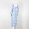 Rixo Blue Check Giselle Midi Dress