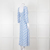 Rixo Blue Check Giselle Midi Dress