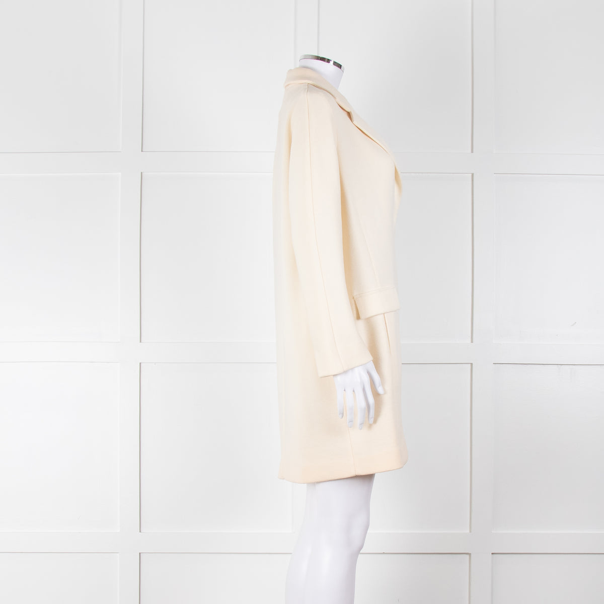 Amina Rubinacci Cream Wool Single Breasted Coat