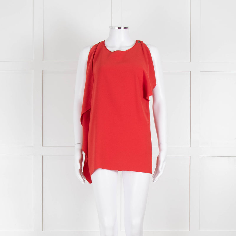 Joseph Red Raw Edge Sleeveless Top