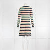 Missoni Navy Pink Green Fine Knit Long Sleeve Dress