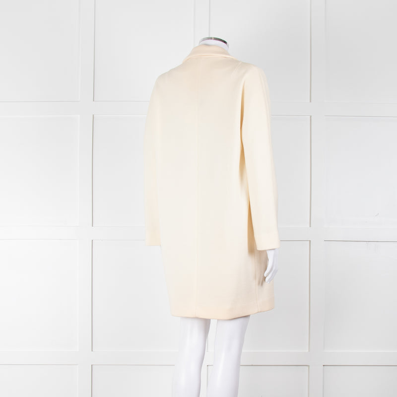 Amina Rubinacci Cream Wool Single Breasted Coat
