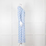 Rixo Blue Check Giselle Midi Dress