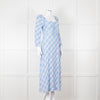 Rixo Blue Check Giselle Midi Dress