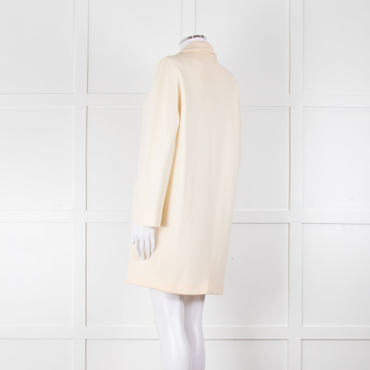 Amina Rubinacci Cream Wool Single Breasted Coat