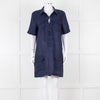 Equipment Navy Linen Shift Dress with Pockets