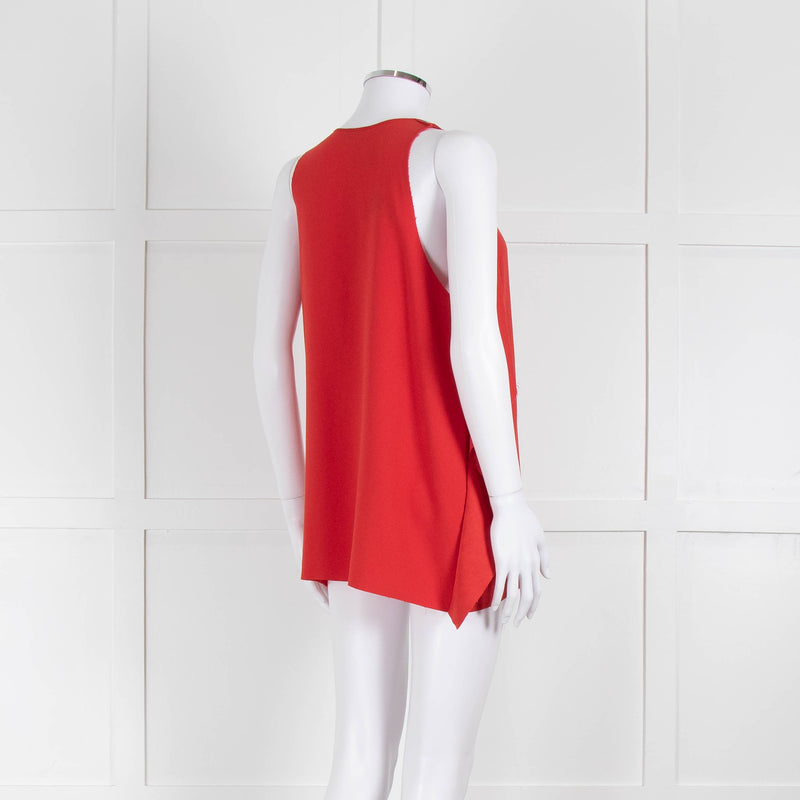 Joseph Red Raw Edge Sleeveless Top