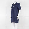 Equipment Navy Linen Shift Dress with Pockets