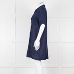 Equipment Navy Linen Shift Dress with Pockets