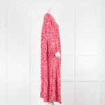 Natalie Martin Cream And Pink Floral Maxi Kaftan Long Sleeved Dress