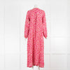 Natalie Martin Cream And Pink Floral Maxi Kaftan Long Sleeved Dress