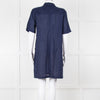 Equipment Navy Linen Shift Dress with Pockets