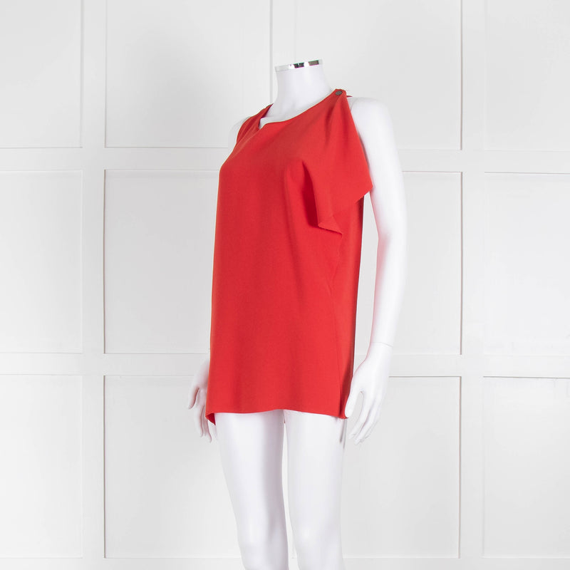 Joseph Red Raw Edge Sleeveless Top