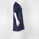 Equipment Navy Linen Shift Dress with Pockets
