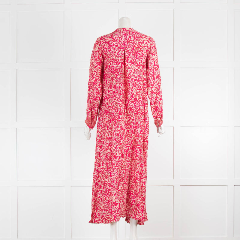 Natalie Martin Cream and Pink floral Maxi Kaftan Dress