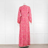 Natalie Martin Pink Long Sleeved Floral Maxi Wrap Dress