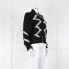 Chanel Black Cream Wool & Cashmere Blend Zip Up Cardigan