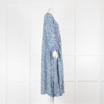 Natalie Martin White and Blue Floral Maxi Kaftan Dress