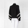 Chanel Black Cream Wool & Cashmere Blend Zip Up Cardigan