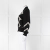 Chanel Black Cream Wool & Cashmere Blend Zip Up Cardigan