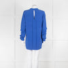 Joseph Blue Silk Long Sleeve V-Neck Blouse